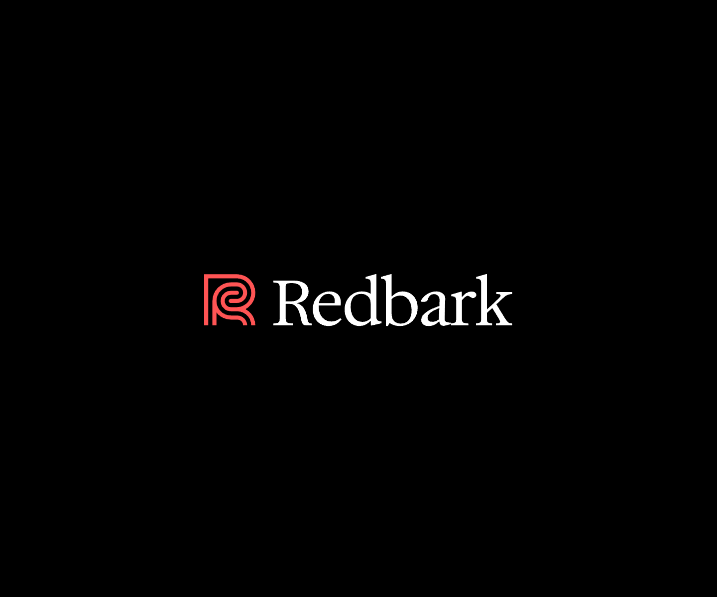 Redbark logomark on black background