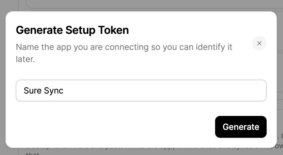 Naming the setup token